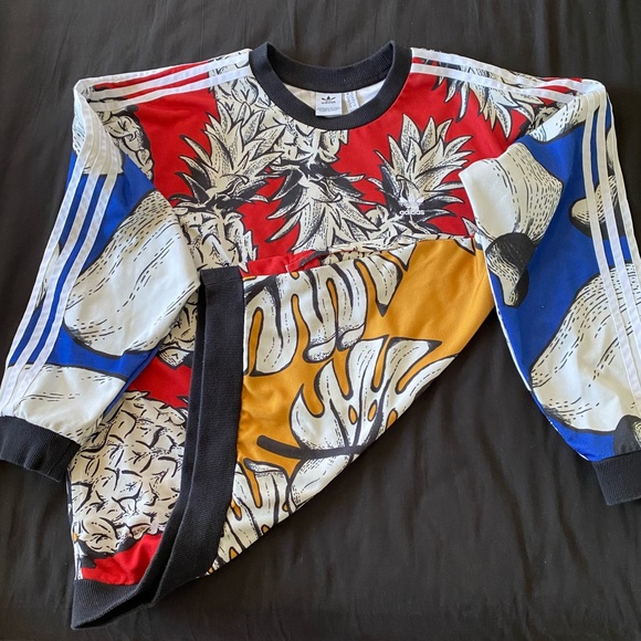 Adidas X Farm Rio Brazilian patterns sweatshirt Sz M - Picture 1 of 4